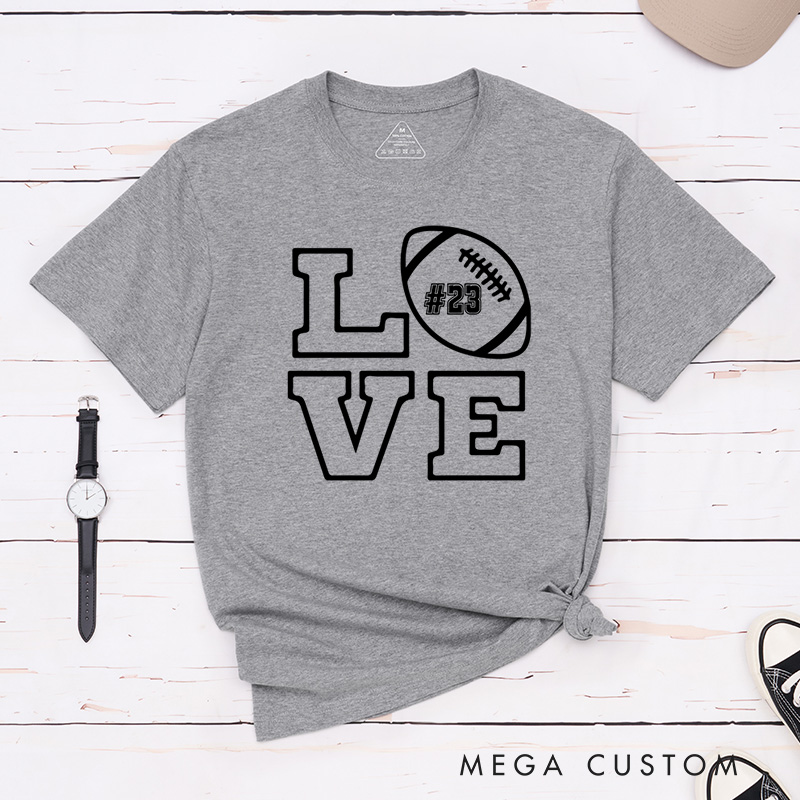 Personalized American Football and Rugby T-Shirts Featuring Custom Number for True Fans