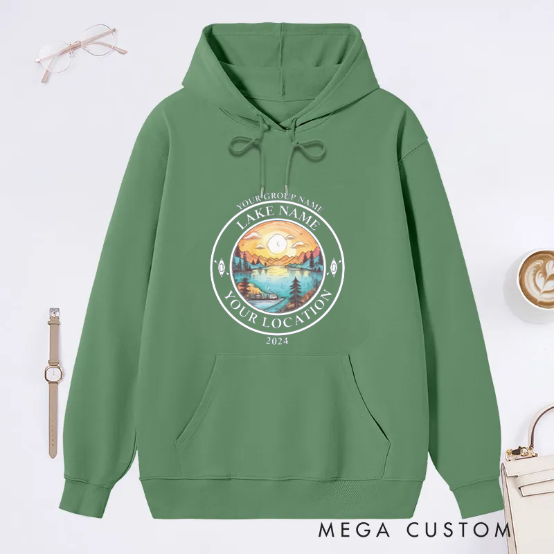 Personalized Lake Adventure Classic Hoodie Great Gift for Fishing Outdoor Lover