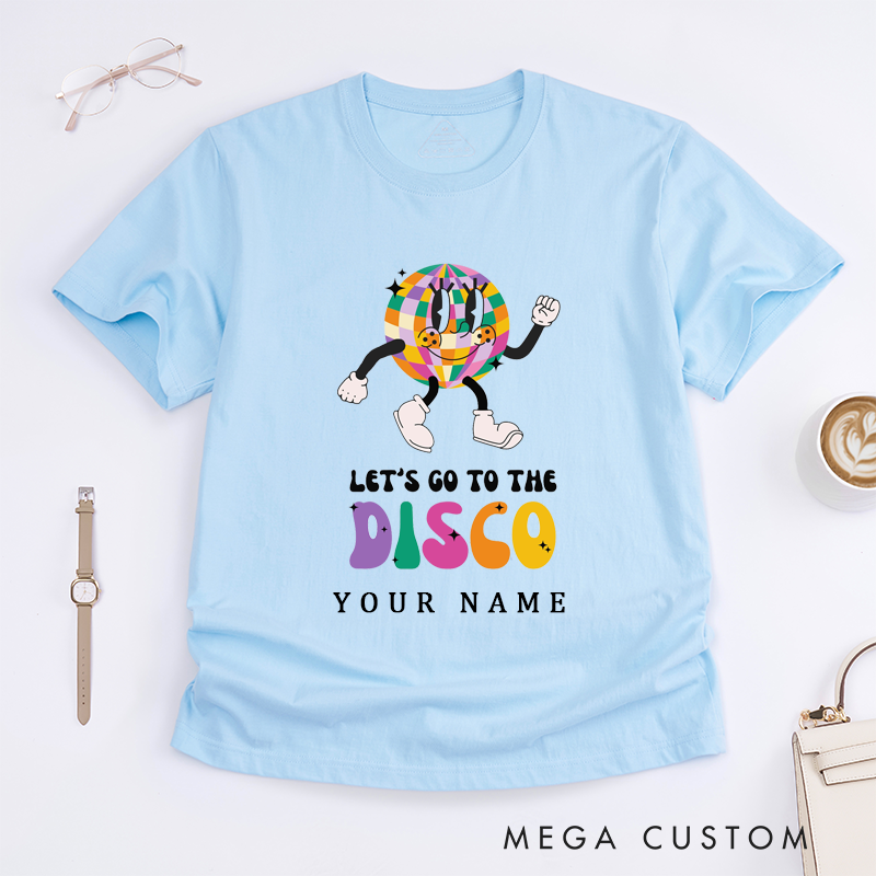 Personalized Disco Dance T-Shirt Custom Name Unisex Colorful Retro Party Dance Tee Fun Gift for Dance Lovers Friends Birthday
