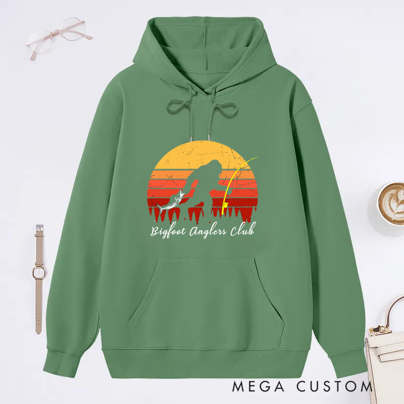 Personalized Retro Sunset Fishing Classic Hoodie Gift  for Fishing Enthusiasts