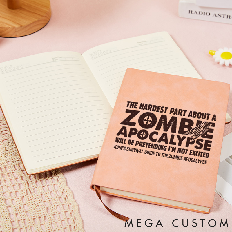 Personalized Zombie Apocalypse Notebook The Thrill of Survival Journal Gift for Geek Nerd Game Lovers 