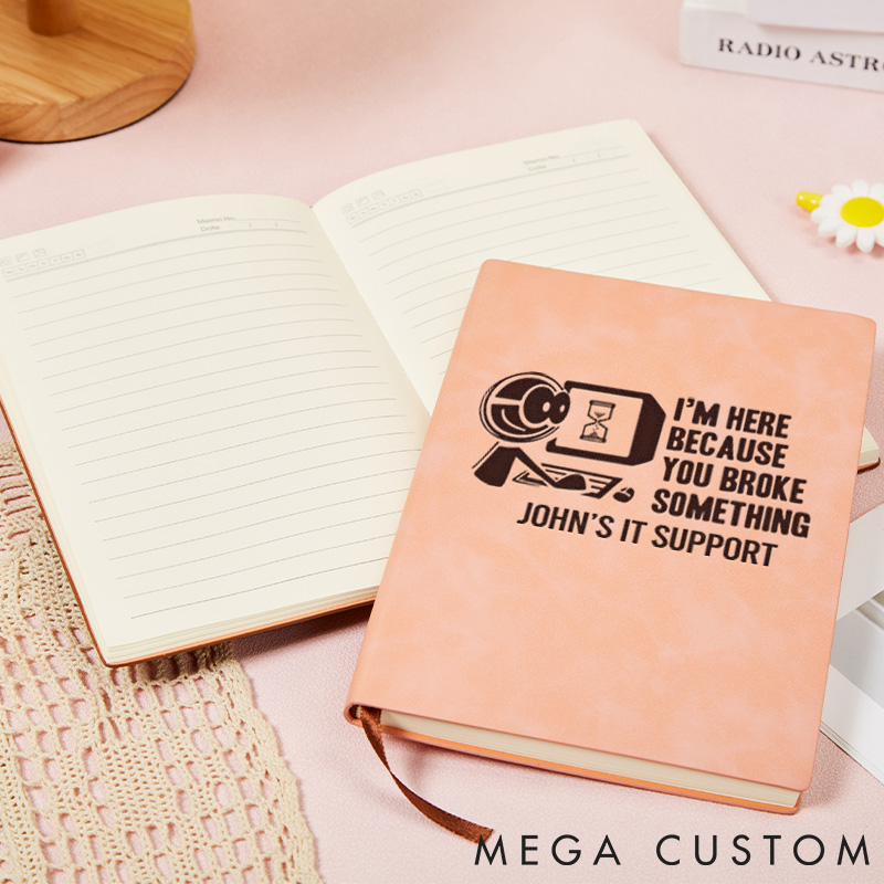 Personalized Programmer Computer Technology Lovers Leather Notebook Fixing What You Broke Journal Gift for Geek Nerd