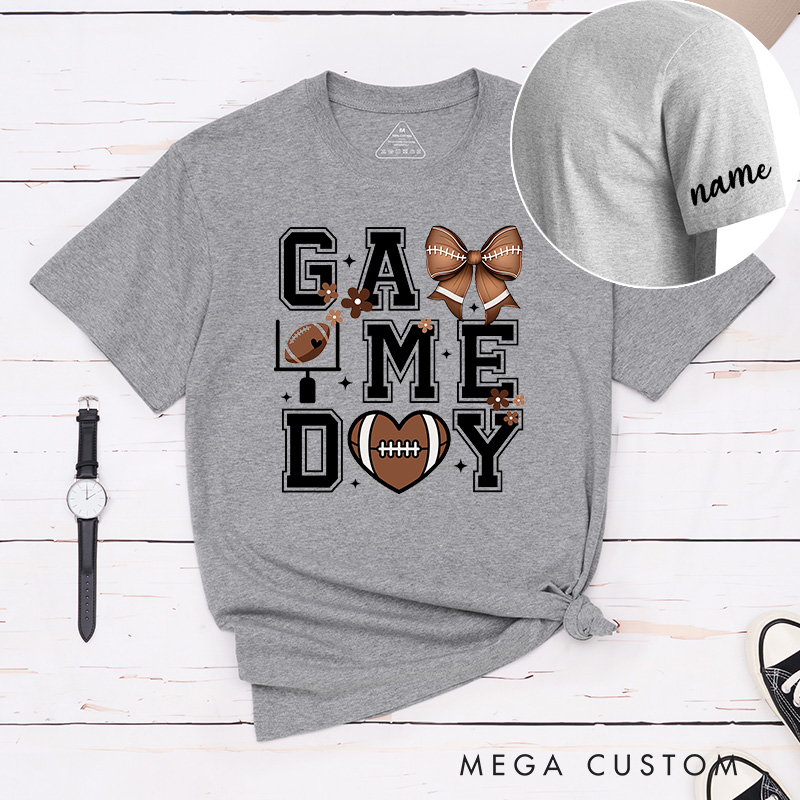 Personalized American Football and Rugby Game Day T-Shirts with Featuring Custom Name for Game Day Glam