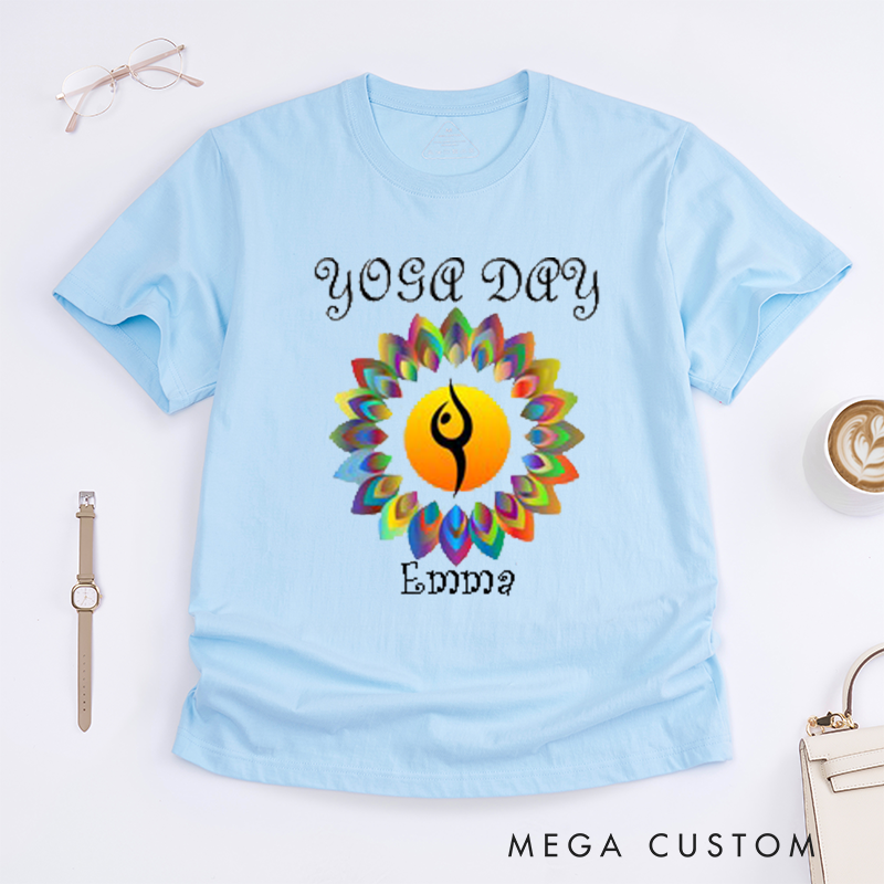 Personalized Yoga T-Shirt Meditation T-shirt Girl Yoga T-Shirt Yoga ustom Tee Yoga Class Shirt Yoga Gifts Yoga Group Shirt