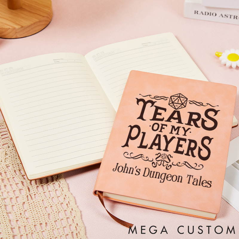 Personalized Game Lovers Leather Notebook D&D Game Players Journal Gift for Geek Nerd