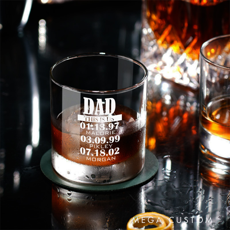 Personalized Dad This Is Us Whiskey Tumblers Engraved Whiskey Glass Housewarming Gift New Homeowner Gift Bourbon Glass Moving House Gift New Home Gift