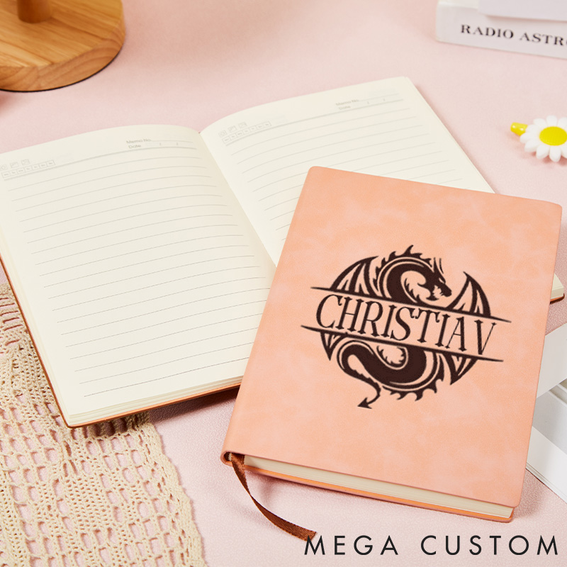 Personalized D&D Game Lovers Leather Notebook Game Lovers Journal Gift for Geek Nerd