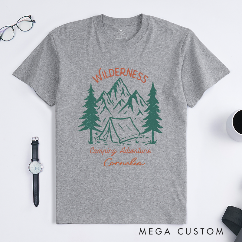Personalized Wilderness Camping Adventure T-Shirt Into the Great Outdoors Shirt Gift for Travel Hiking Lovers 