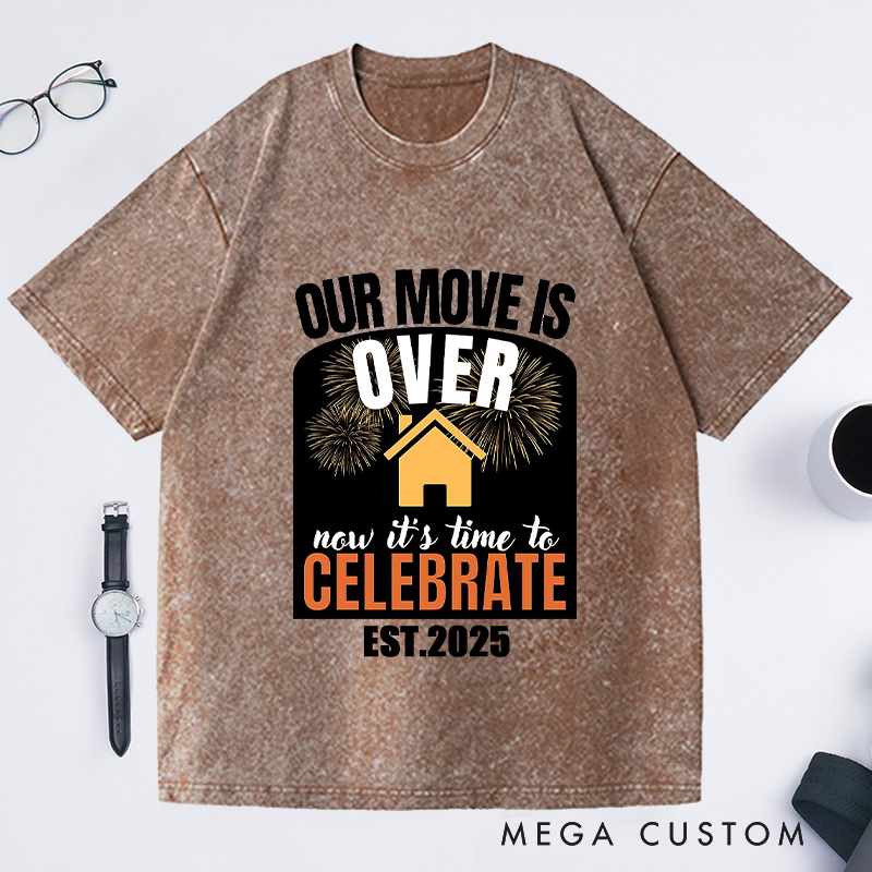 Personalized Move Over Celebration T-Shirt Housewarming Custom Joyful New Beginnings Gift