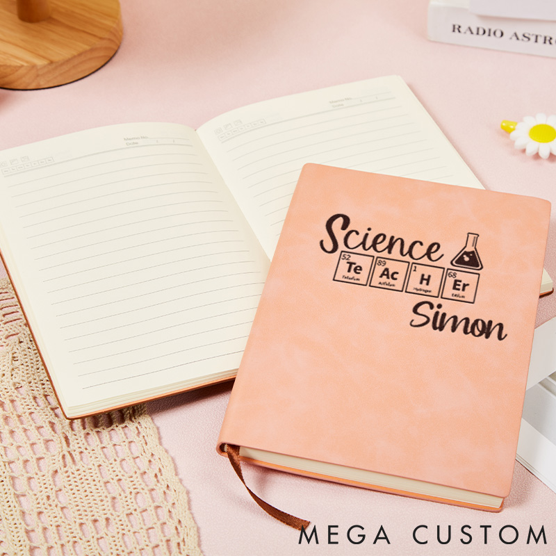 Personalized Periodic Table Notebook Science Physics Enthusiast Journal Gift for Geek Nerd