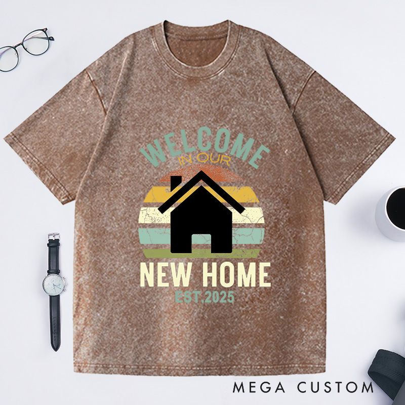 Personalized Welcome New Home T-Shirt Housewarming Custom Retro Celebration Keepsake