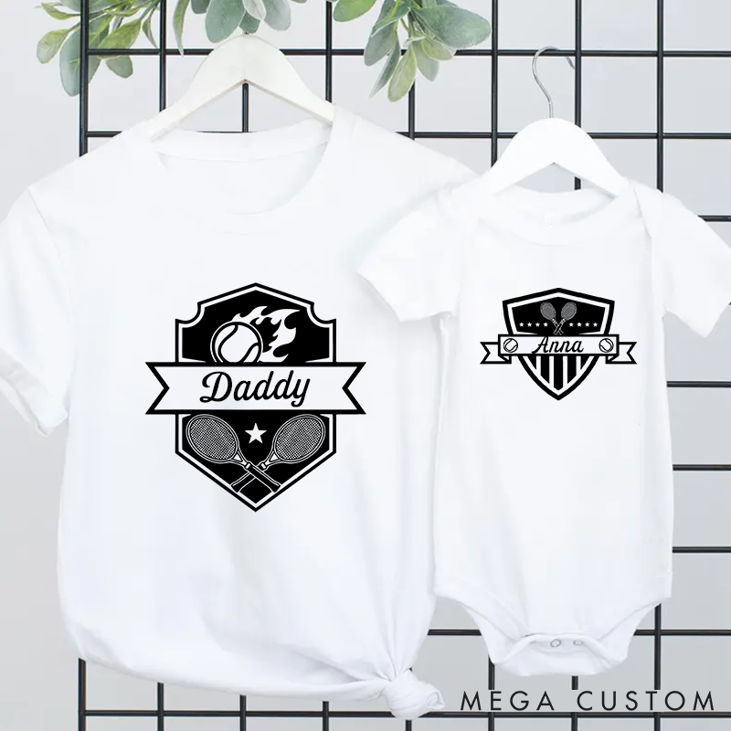 Personalized Tennis Theme Shirt Vibrant Tennis Partner Matching Outfit