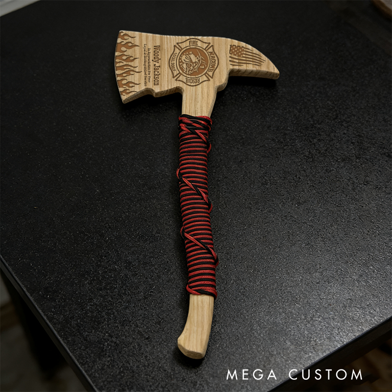 Personalized Firefighter Wooden Axe Custom Engraved Gift for Appreciation and Honor