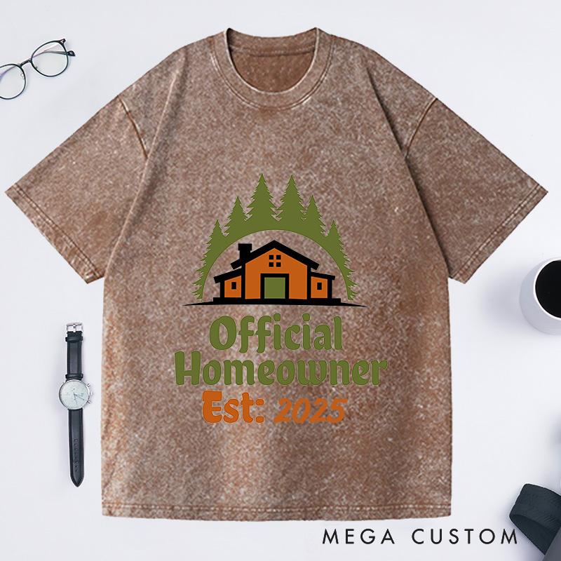 Personalized Custom Official Homeowner T-Shirt Housewarming Forest Cabin Gift