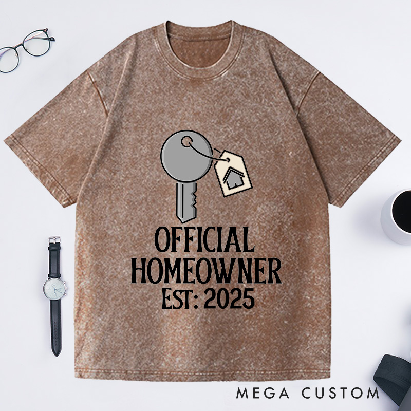 Personalized Official Homeowner T-Shirt Housewarming Custom Key Tag Celebration Gift