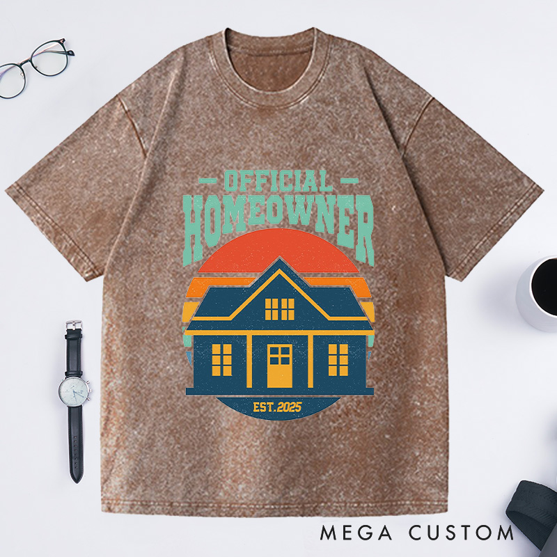 Personalized Official Homeowner T-Shirt Retro House Graphic
