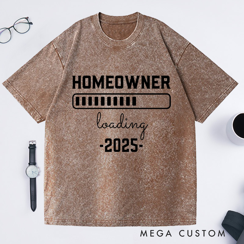 Personalized Custom Year Homeowner Loading Progress Bar Washed T-shirt