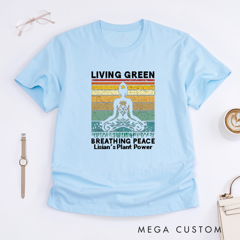 Personalized Powered By Plants Yoga T-Shirt Excitation T-Shirt Positive Yoga Lover T-Shirt Yoga Gift for Her
