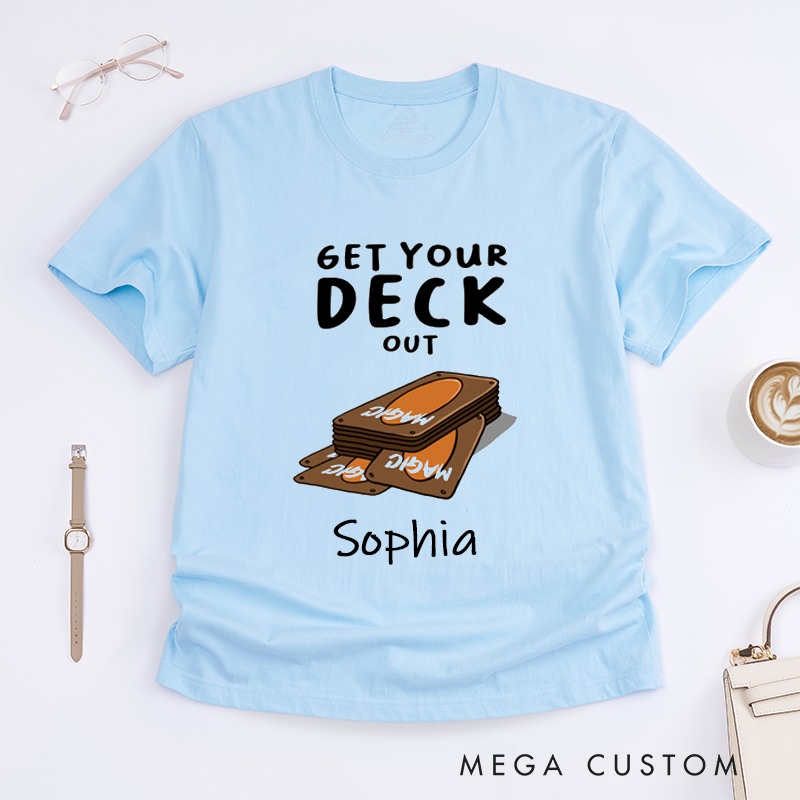 Personalized Deck Magic Card T-Shirt Custom Name Gift For Board Game Enthusiast Unique Playful Shirt for Friends and Family Birthday Present
