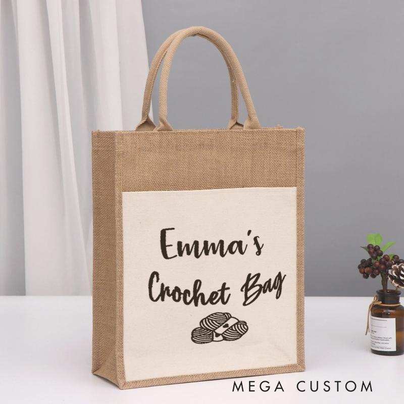 Personalized Tote Bag Crochet Bag Gift for Knitting Lovers Gift for Crocheters Crochet Lover Tote Bag