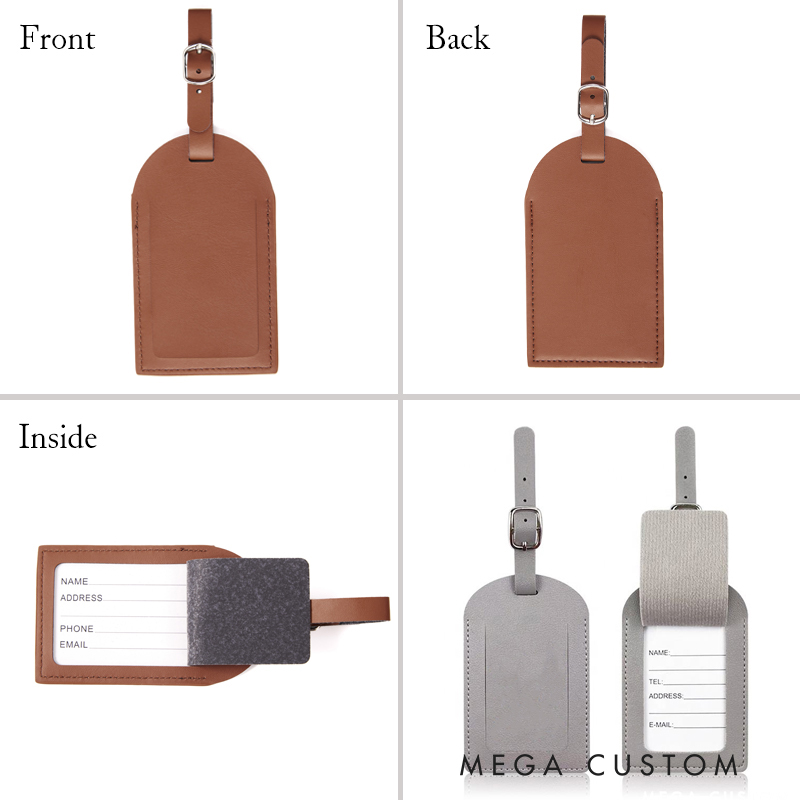 Personalized Leather Luggage Tag Custom Travel Gift Traveling Lovers Leather Accessories