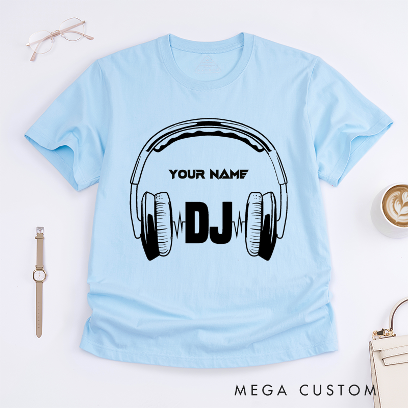 Personalized Disco Dance T-Shirt Custom Name Dance Lover Gift Unisex Tee Unique Sound Waves Design for Birthday Party or Birthday Present