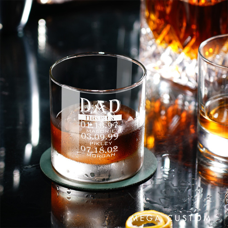 Personalized Dad This Is Us Whiskey Tumblers Custom Engraved Whiskey Glass Housewarming Gift New Homeowner Bourbon Glass Moving House Gift First Home