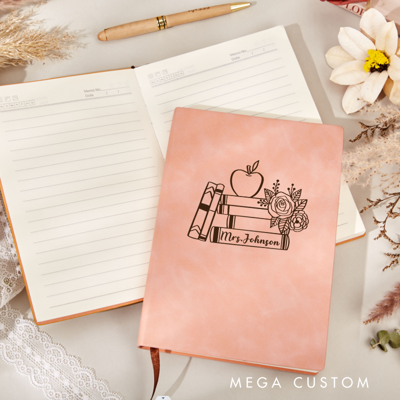 Personalized Leather Notebook for Teacher Elegant and Thoughtful Decorative Leather Journal Teacher Appreciation Gift