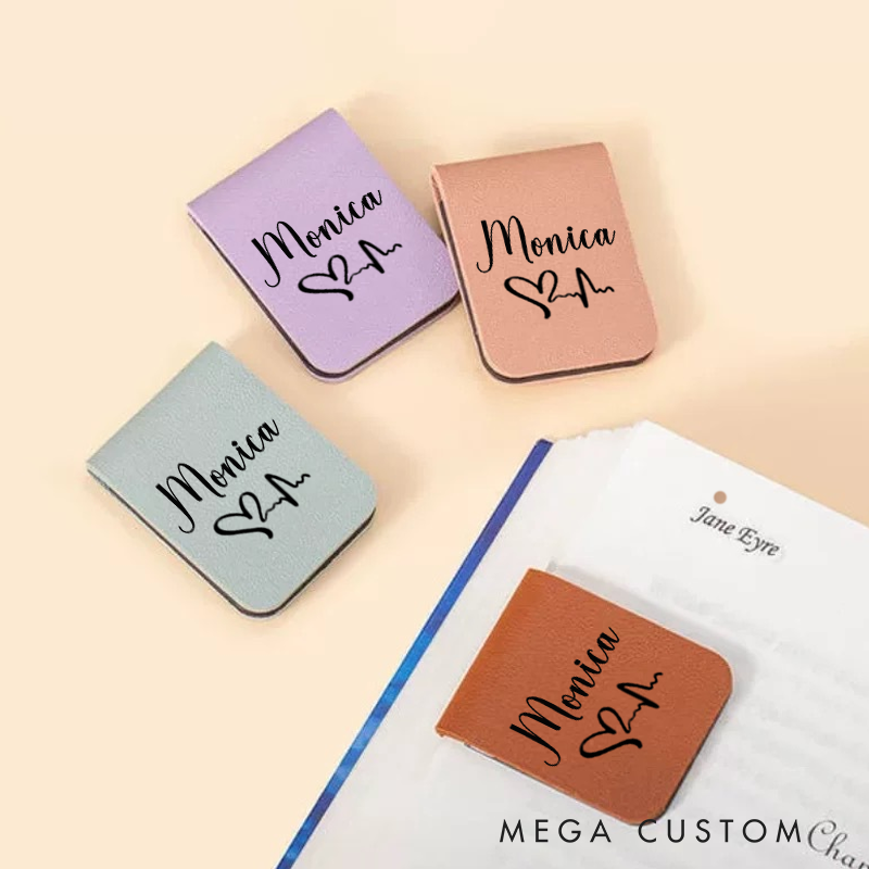 Personalised Leather Magnetic Bookmark for Nurse Cute Bookmark Gift Nurse Graduation Gift Book Lover Gift Birthday Gift for Her