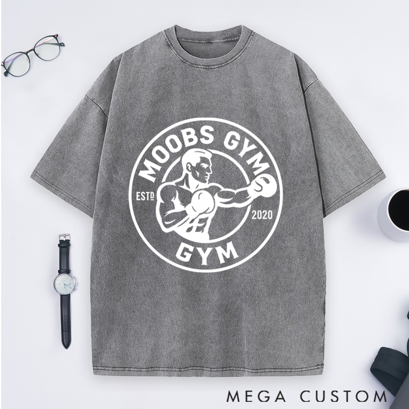 Personalized Fitness Everyday Washed T-Shirts with No Pain No Gain for Fitness Enthusiasts Bodybuilders and Gym Lovers
