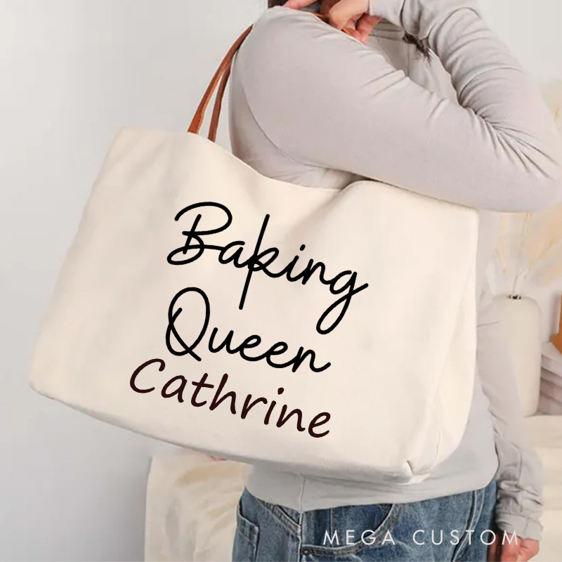 Personalized Baking Tote Bag Baking Bag Custom Bakery Bag with Name Backing Lover Gift Baker Gift