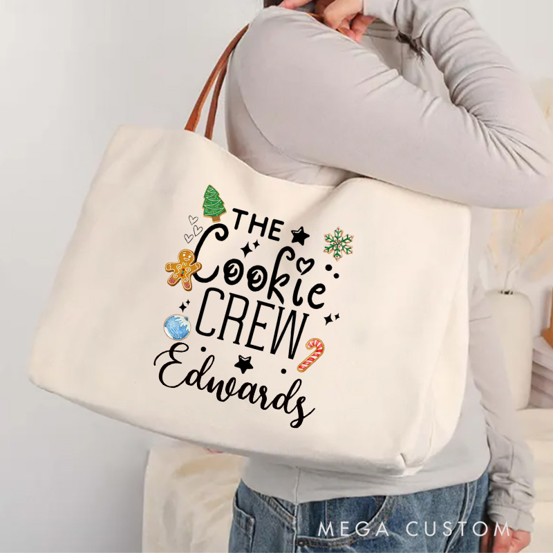 Personalized The Cookie Crew Tote Bag Christmas Baking Lover Canvas Bag Bakery Bag Backing Lover Gift for Baker Gift Christmas Gift