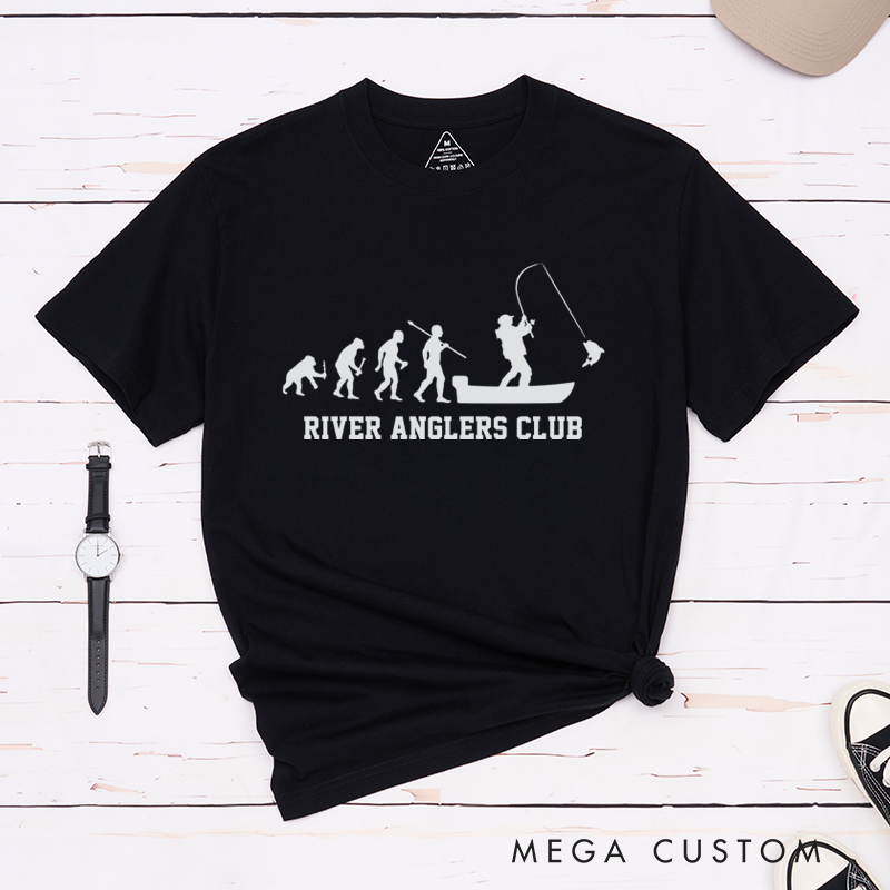 Personalized Evolution Fishing T-Shirt Perfect Gift for Fishing Enthusiasts and Club Members