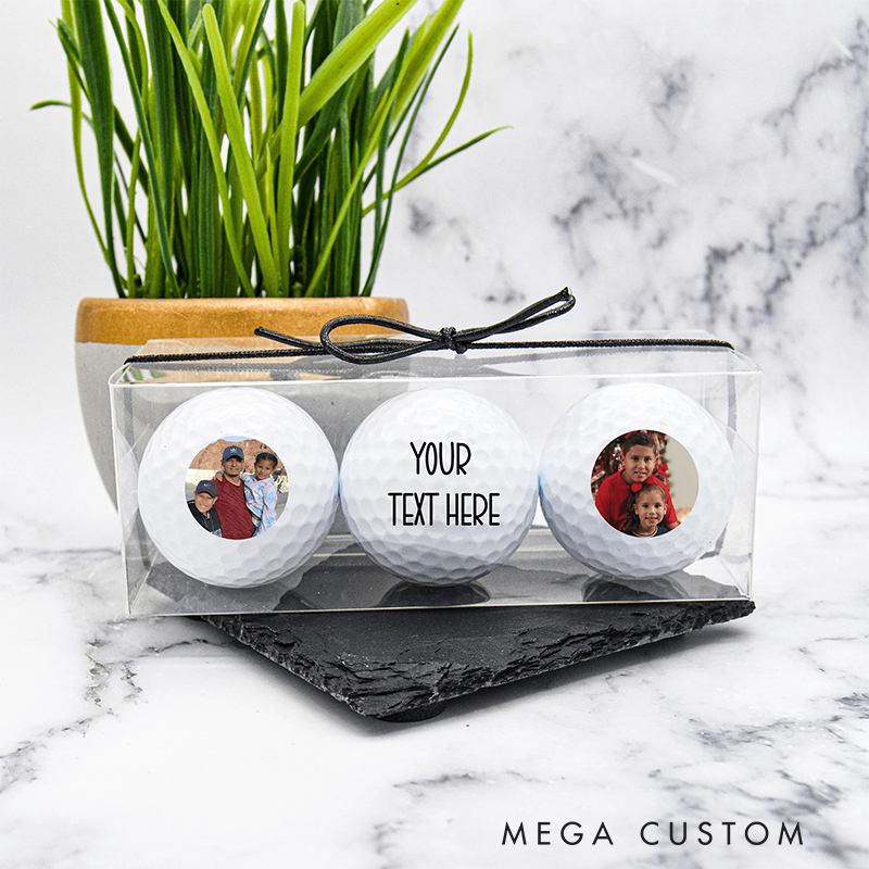 Personalized Golf Ball Set with Custom Photo and Text Design  