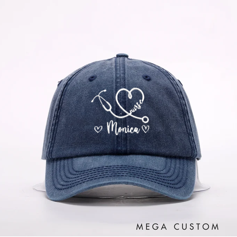 Personalized Caps for Nurse Embroidered Baseball Cap Medical Worker Hat Custom Nurse Gift Nurse Appreciation Hat