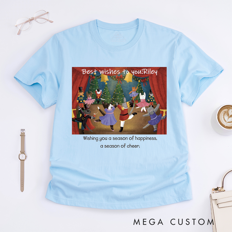 Personalized Ballet Dance T-Shirt Custom Name Animal Dance Shirt for Boys and Girls Unique Festive Season Cheer Tee Birthday Present