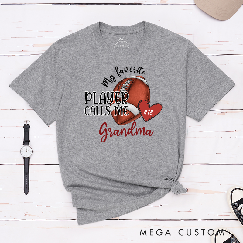 Personalized American Football and Rugby  "My Favorite Player" T-Shirts with Custom Number