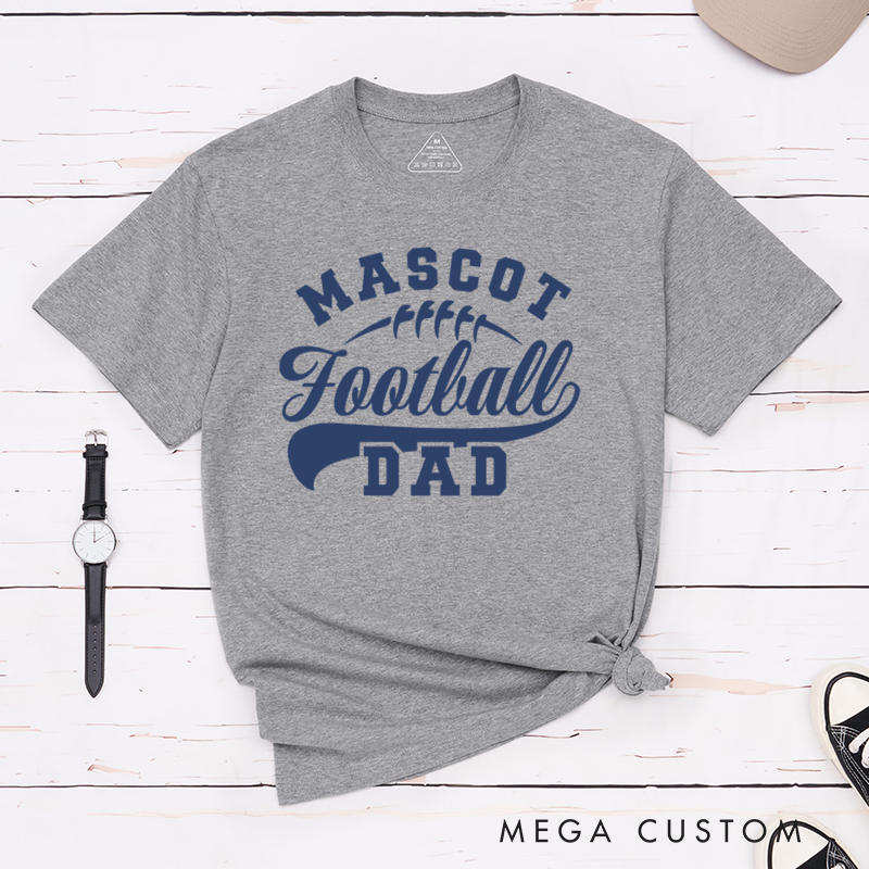 Personalized American Football Dad T-Shirts with Custom Team Name on the Front