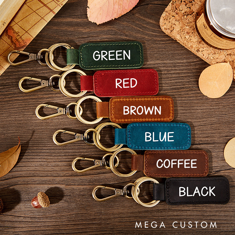 Personalized Leather Keychain Anniversary Gift Gift for Birthday Men's Gift 