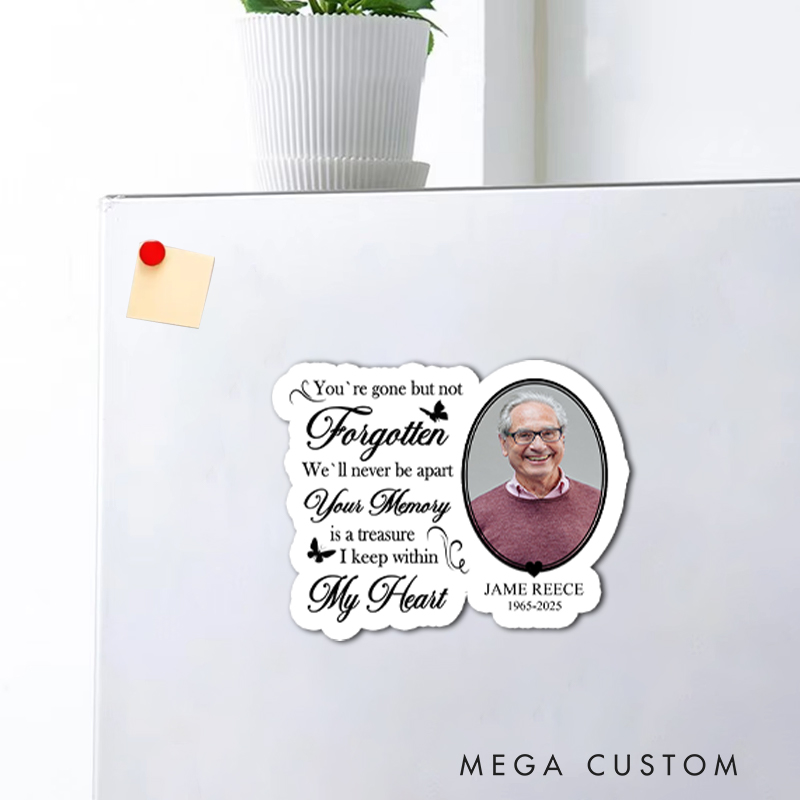 Personalized Memorial Magnetic Fridge Magnet for Loss of Loved One Custom Name And Photo Fridge Magnet Sympathy Gift Funeral Keepsake