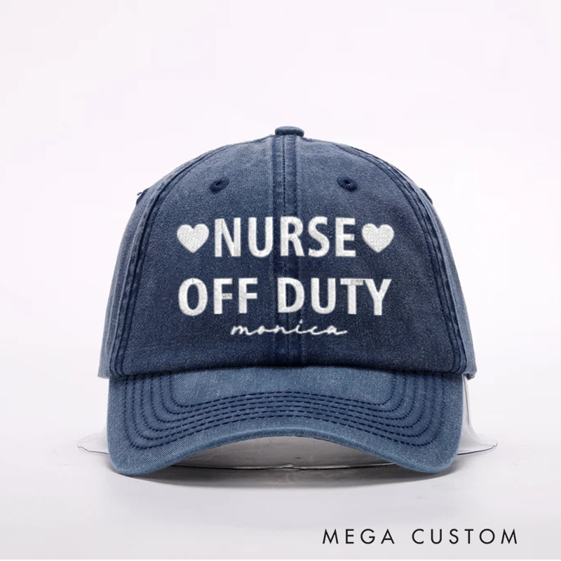 Personalized Caps for Nurse Embroidered Nurse of Duty Design Baseball Cap Medical Worker Hat Custom Nurse Gift Nurse Appreciation Hat