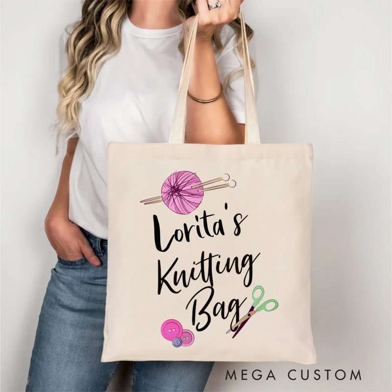 Personalized Crochet Lover Tote Bag Perfect Gift for a Crafty Lover Knitting Lover Gift