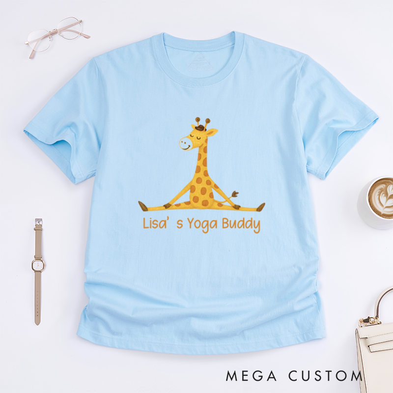 Personalized Mini Yogi T-Shirt Meditation T-Shirt Yoga Gift Mindful T-Shirt Yogi Mom T-Shirt Giraffe T-Shirt