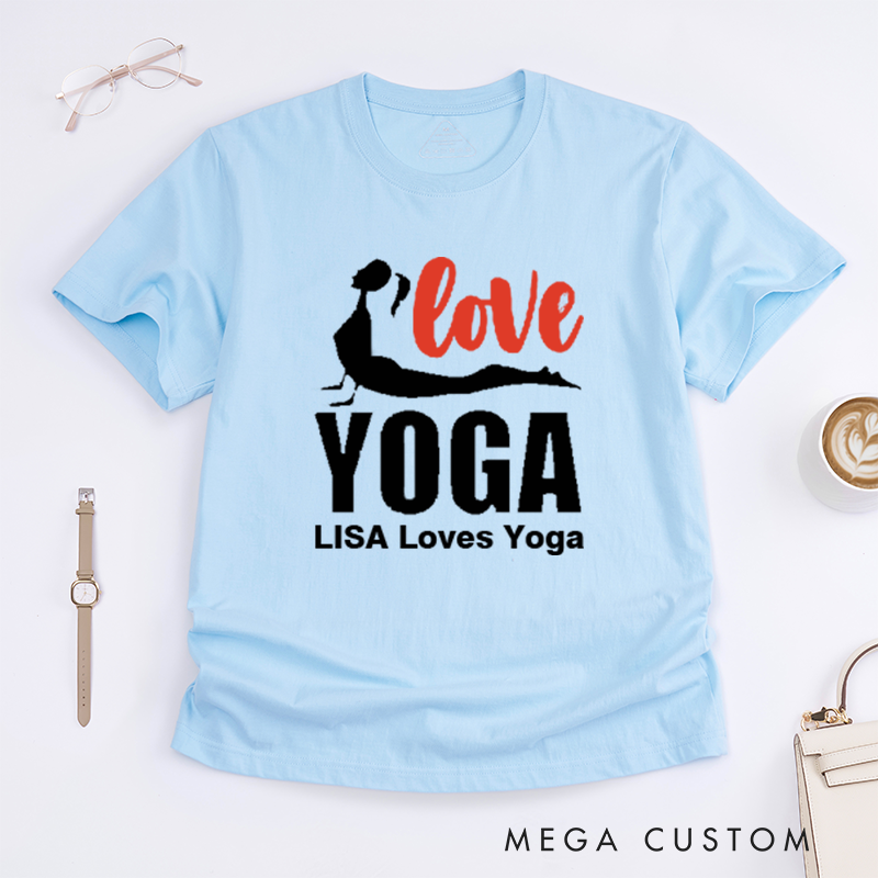 Personalized Love Yoga T-Shirt Yoga Poses T-Shirt Yoga Group T-Shirt Yoga Lover T-Shirt for Gift