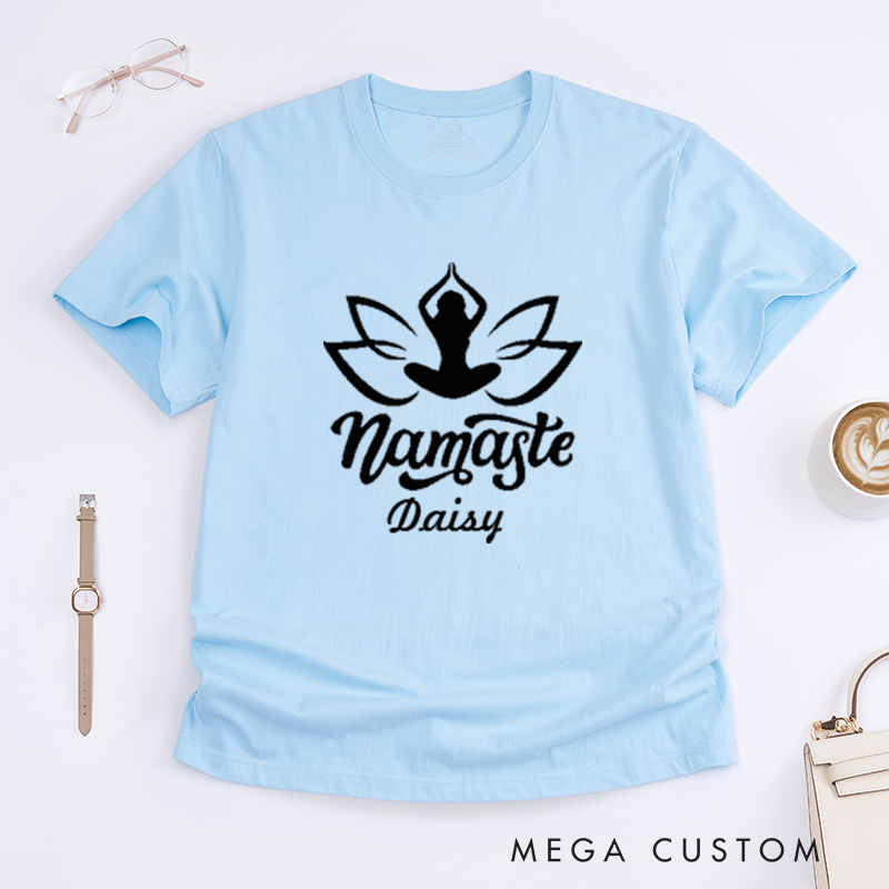Personalized Yoga Namaste T-Shirt Mandala Yoga Lover T-Shirt Lotu T-Shirt Yoga Pose T-Shirt Meditating Gift T-Shirt