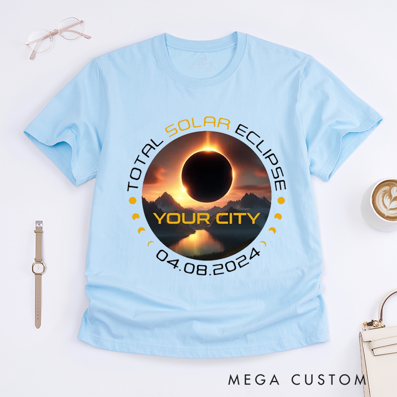 Personalized Total SolarCustom City T-Shirt Unisex Gift Unique Magic Lovers for Grandmother Grandfather Birthday Present