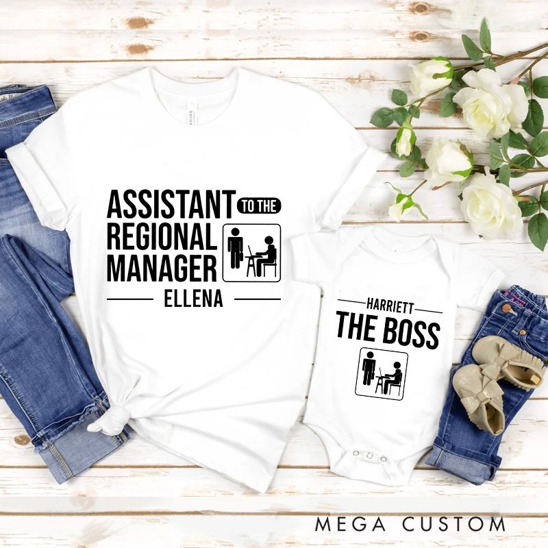 Personalized Regional Manager Funny Family Matching T-Shirts Daily Grind TV Series Family Tshirt Movie TV Show Fan Shirt First Fathers Day Gift