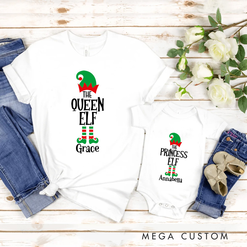 Personallized The Elf Movie Matching Family T-shirts Christmas Elf Family Name Shirt Family Member Shirt Couple Shirts Xmas Gift