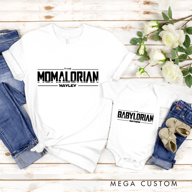 Personalized Momalorian Kidalorian Matching T-Shirts Family Legion Matching Tshirt for Movie Lovers Family Party