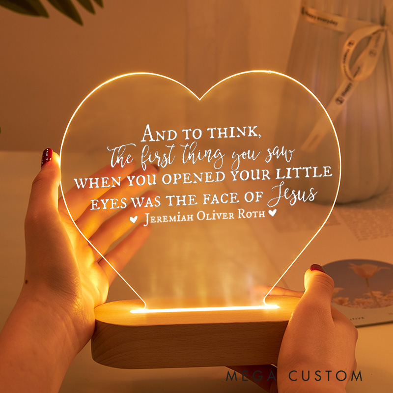 Personalized Baby Memorial Light Table Plaque Infant Loss Miscarriage Gift Memory Lamp Infant Loss Keepsake Pregnancy Loss Keepsake